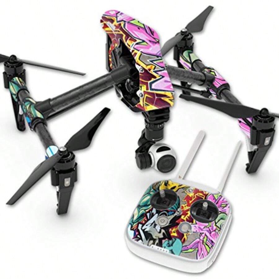 WSXC Skin Compatible With DJI Inspire 1 Quadcopter Drone Wrap Cover Sticker Skins Graffiti Wild Styles - 多色塗鴉狂野風格 - 查看 1