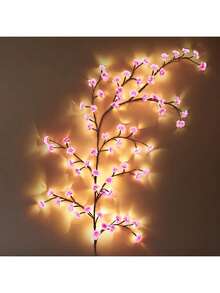 AMILL 96/144 LEDs Cherry Blossom Tree Vine Design Lights, USB Plum Blossom Tree Branch Lights, 8 Modes For Indoor Decoration, Suitable For Spring Festival, Wedding, Valentine's Day, Thanksgiving Day, New Year's Day, And Other Holiday Party Decoration - 粉色 - 查看 8
