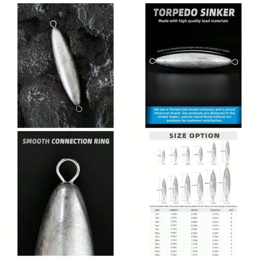 - Plomo de para Pescar con Bala de Agua Salada, plomos de Pesca de Doble Anillo, Pesas de Pesca para Pesca Inferior, 2 onzas a 48 onzas - #03 4 onzas, paquete de 3 - Ver 1