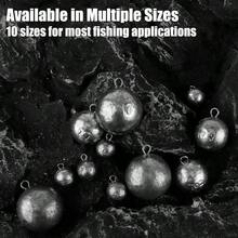 - Plomadores de bala de can de agua salada, pesos, pesos, pesca inferior, bola redonda, plomos de plomo de 1 a 16 onzas - Paquete de 5 unidades de 2 oz - Ver 8