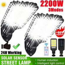 4/2/1pcs Outdoor Solar Street Light With Remote Control LED Wall Light,Body Sensor Garden Light,For Yard,Garden,Path,Parking Lot - IP65 Waterproof Solar Street Lights