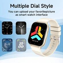 男女通用智能手表，支持蓝牙通话和音乐控制，配备高清大屏、心率监测器、计步器，多种表带颜色可选，是理想的运动手表。 - 彩色 - 查看 6