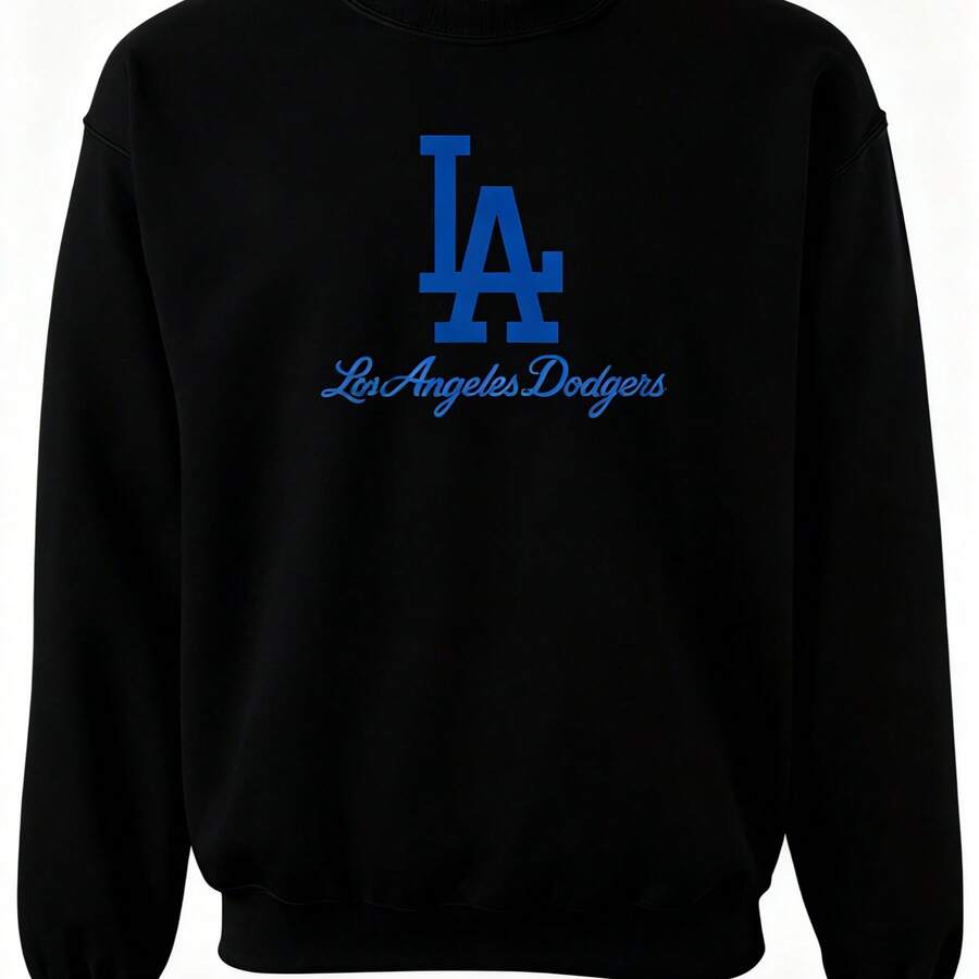 ChristmasMay Include A Gray Sweatshirt With A LA Dodgers Logo And The Text (2)Loose And Comfortablewinter Clothes For Men - Black - View 1
