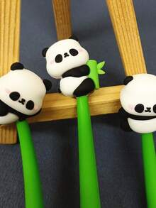 1/2pcs Cute Panda & Bamboo Shaking Ballpoint Pen, Cartoon Panda Soft Gel Shaking Water Pen, Random Style - Multicolor - View 11