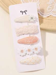 5pcs/Set Cute Fangirl Printed Alloy Hair Clips Hair Accessories For Girls