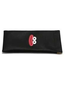 1pc Soft Faux Leather Glasses Case With Cartoon Sausage Mouths Stickers- Portable & Protective Pouch For Eyeglasses, Business Leather Glasses Case, Travel Leather Glasses Case, Cute Glasses Case, Vintage Leather Glasses Case, Glasses | Sleek Solid Color Design | Ideal For Storage & Accessories