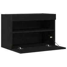 Mobile porta TV a parete vidaXL, rovere nero, 60 x 30 x 40 cm, materiale a base di legno - Cammello - Visualizzare 7