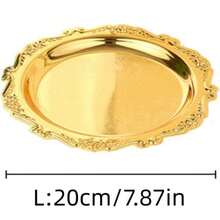 1pc/4pcs Set Gold/Silver Trays, Beautifully Carved Edges And Glossy Gold Finish, Rust-Resistant And Scratch-Resistant, Long-Lasting Shine, Durable, Ideal For Serving Desserts, Fruits, Snacks, Elevating Dining Table Decor, Afternoon Tea Or Wedding Settings, Also Suitable For Jewelry, Cosmetics And Small Items Storage, Vanity Organizer Or Decorative Accents, Suitable For Outdoor Gatherings. - Multicolor - View 19