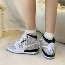 Nike Jordan Legacy 312 Kids' Casual Versatile High-Top Cushioning Rebound Retro Children's Basketball Shoes AT4040-100 - Gray/White/Black - View 3