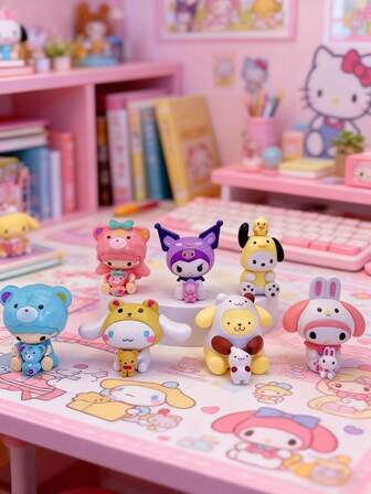  Sanrio "Hugging Friends" Series Figurines – Decorative Collectible Set! Cute Stylish Designs, Handpainted Details Craftsmanship – Perfect For Home Shelves, Desktop Accents, Collector Displays & Living Room Decor! Awesome Birthday, Christmas, Valentine's Day & Holiday Gifts For Sanrio Lovers, "Gift For Her" & Decor Enthusiasts Of All Ages!