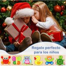 Juguetes de Rompecabezas Montessori, 6 Piezas Animales o Vehículos de Dibujos Animados Diferentes Rompecabezas para Niños, Regalo Rompecabezas para Niños y Niñas Regalos Navidad (Animal) - Frutas+Verduras C - Ver 6