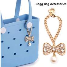 2 Pack Cute Keychains Women: Pom Pom Bow Bag Charms - Purse AccessoriesFits Bogg Bags - màu đen - Xem 4