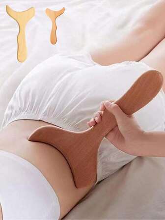 Fish Tail Shaped Wooden Massage Tool, Whole Body Muscle Massage, Multifunctional Different Parts Of Body Massage, Suitable For Home Use,Available In Large And Small Sizes