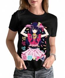 Women's T-Shirt UNISEX T-SHIRT OSHI NO KO AI HOSHINO - 黑色 - 查看 1