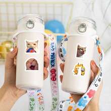 500 buc/rolă autocolante cu pisici de desene animate, autocolante decorative drăguțe pentru sticle de apă, bagaje, huse de telefon, etichete de sigilare - Multicolor - Vizualizare 5