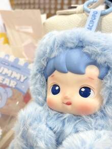 1pc POP MART HACIPUPU Plush Teddy Bear Soft Candy Keychain Blind Box, Cute Animal Pendant Decoration For Bag (1 Single Box)