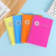 Set Of 4 A5 Colorful Spiral Notebooks, Stylish Student Classroom Notebooks, Office Thick Lined Notepads - Multicolor (4-book Set) - View 1