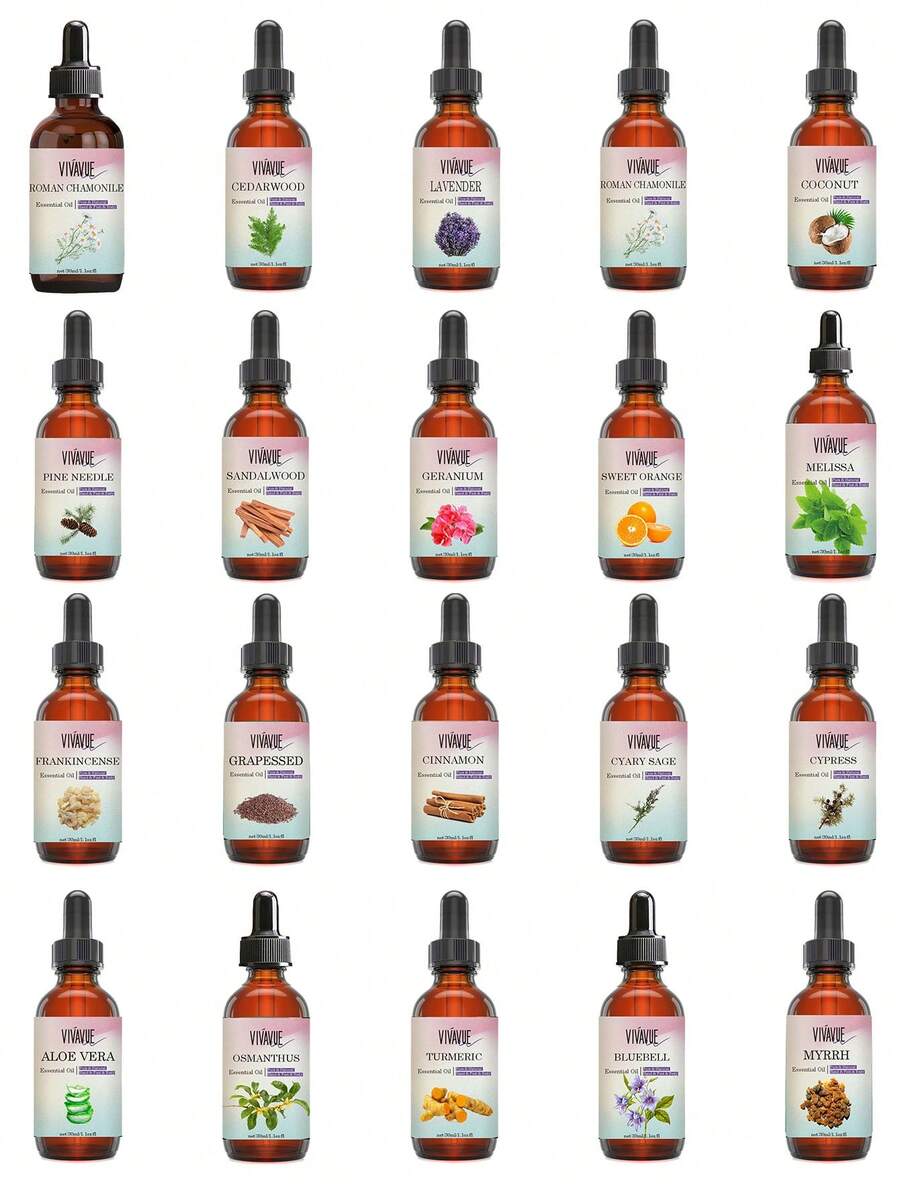 1 Set/1 Bottle/2 Bottles 30ml Natural Essential Oils Fragrance, Home Fragrance - Eucalyptus/Lemon/Mint/Musk/Magnolia/Oregano/Jasmine/Rose, Suitable For Aroma Diffuser, Candle Making, Soap, Car Diffuser, SPA, Aromatherapy, Air Freshener - Home Decor, Gift For Her - Multicolor - View 1