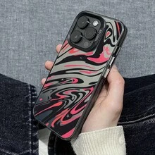 Una funda de teléfono colorida con patrón de rayas de anime en plata IMD, adecuada para las series Apple 11, 12, 13, 14, 15, 16 Pro Max y las series  A05, A15, A25, A35, A55, S23, S24. - Mezcla de colores - Ver 6