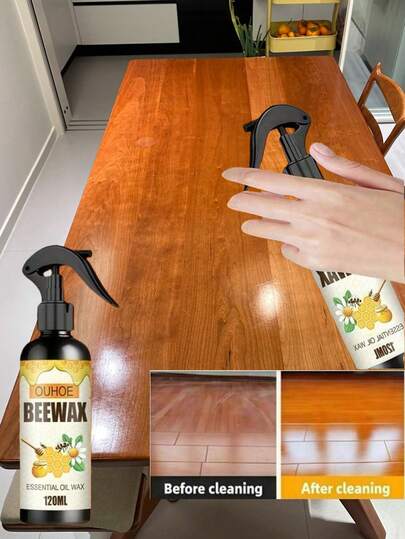 OUHOE Wood Polishing Beeswax Spray - Suitable For Cleaning Wood Furniture, Wood Floor, And Wood Capsules. Waterproof, Crack-Resistant, And Scratch-Resistant Refinishing And Care Wax. A Spray For Polishing, Color Protection, Nourishing, And Preventing Cracking Of Wood. A Good Gift For Friends And Family (New And Old Versions Shipped Randomly).