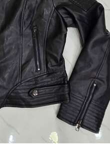 Women's Elegant Fitted Leather Jacket, Casual, PU Leather, Zipper, Night/Daily, Winter - 黑色 - 查看 4