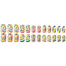24pcs, Rainbow Candy Bean Wearable Nail Art Tips, Removable False Nail Tips - 1 - Xem 3