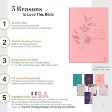 [Free Shipping][Free Shipping] NLT Holy Bible Everyday Devotional Bible For Women New Living Translation, Vegan Leather, Pink, Flexible Daily Bible Reading Plan Options (NLT Womens Devo Editions) - Single Book - View 2