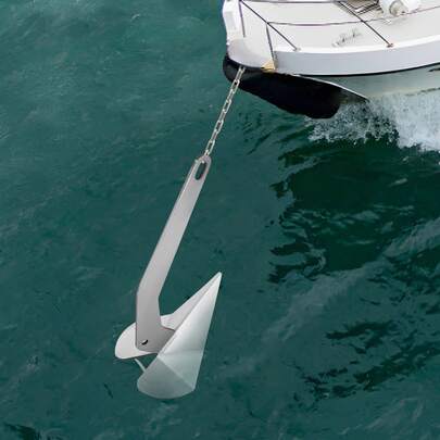 22 Lbs Boat Anchor, Small Yacht Boat Anchor, Triangle Plow Anchor, Marine Stainless Steel 316 Wing Style Anchor For Boats
