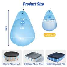 6 PCS Pool Cover Water Weights Bag With Hooks, Thick PVC Water Weight For Above Ground Pool Cover, Antifreezing Winter Weights Bags For Closing Pools Tarp, Leakproof Swimming Covers Hanging Bag - Baby Blue - View 2