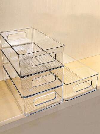 13件/9件/6件/1件 优雅透明桌面化妆品收纳盒，梳妆台收纳盒，可收纳眼影、口红、香水、面膜、化妆刷等，女士可自由组合