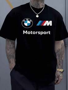 Iconic  Roundel Emblem Representing Precision Automotive Engineering And M Motorsport Logo Signifying High Performance Racing 220g Tshirt - Black - View 1