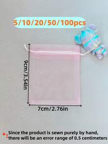 5/10/20/50/100pcs Multi-Color Fashion Gift Packaging Bags, Gift Bags, Household Items, Nylon Storage Bags, Holiday Party Supplies, Wedding Supplies, Gift Decoration Packaging - Pink - View 28