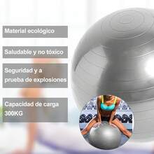 Pelota Fitness De Ejercicio para Yoga Pilates con Bomba para Pilates Yoga Ejercicios Abdominales Y Ejercicios Básicos Fitness Equilibrio Gym - Plateado - Ver 3