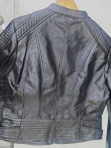 Women's Elegant Fitted Leather Jacket, Casual, PU Leather, Zipper, Night/Daily, Winter - 黑色 - 查看 5