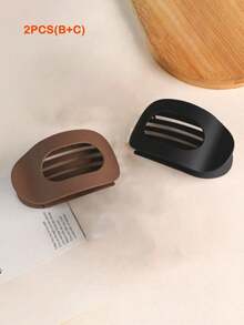 4pcs/2pcs/1pc Upgraded Thickened Abalone Shaped Hair Clips, Women Round Flat Hairpins For Buns, Curved Non-Slip Hair Claws For Ponytails, Hair Accessories, Flat Round Hairpins, Strong Alligator Hair Clips, Comfortable Curved Design, Multiple Colors Available, Suitable For Daily Matching, Parties, Office, Home Fashion Hair Clutch - Multicolor - View 12