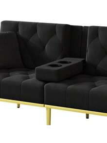 Sofas & Couches - Black + Velvet + 2 Seat - View 7