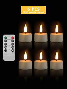6/12/24 PCS Remote Control Flameless Candles, With Timer/Remote Control, Battery Powered, LED Wishing Candles, Tea Lights, LED Flameless Candle Lights For Halloween, Valentine's Day, Christmas, Wedding, Party, Home Decor And Other Holidays - Warm white light - View 13