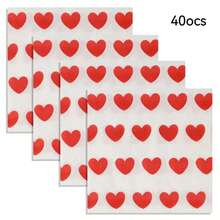 20pcs/40pcs/60pcs/Set Soft Square Heart-Shaped Napkins, 2-Ply, 33cm*33cm When Unfolded, Suitable For: Wedding, Tea Party, Birthday Party Decoration, Party Decoration, Party Supplies, Holiday Decoration, Holiday Supplies - Rose Red - View 9