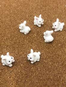 20/10 piezas - Adorables conejos de resina en miniatura, figuras en miniatura de la familia de conejos de dibujos animados, lindo adorno de jardín de hadas, decoración de manualidades de paisaje micro DIY, adornos de conejos para relleno de huevos de Pascua, accesorios de adornos en miniatura DIY para decoraciones de paisaje micro, estatuas de artesanía de resina de animales para decoración del hogar, adornos para automóviles, regalos de cumpleaños, Pascua y graduación - Ver 2