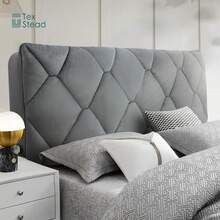 Multi-Functional Headboard Cover, Stain-Resistant, Wear-Resistant, Anti-Collision, Soft & Skin-Friendly, Odorless, Elastic Strap Anti-Slip Fixation, Removable & Easy To Clean, Suitable For Different Shaped Headboards, Practical Bedroom Accessory - Grey - View 2