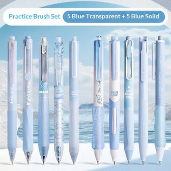 5支装高档速干学习笔，时尚可伸缩中性笔，学生专用（带笔袋），简约办公笔记及签名笔。完美适用于问答、学习和考试等场景。尤其适合情人节、开学季和办公使用。