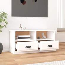 Mobile porta TV vidaXL, bianco, 93x35,5x45 cm, materiale a base di legno - Cammello - Visualizzare 3
