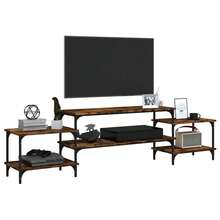 Mobile porta TV vidaXL, rovere affumicato, 197x35x52 cm, legno composito - Cammello - Visualizzare 4