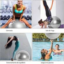 Pelota Fitness De Ejercicio para Yoga Pilates con Bomba para Pilates Yoga Ejercicios Abdominales Y Ejercicios Básicos Fitness Equilibrio Gym - Plateado - Ver 8