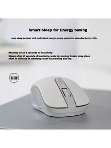 Lenovo Xiaoxin M1 Office Tablet Universal Silent Mouse: High-Precision Positioning, 69g Portable, 3-Level Adjustable DPI, Bluetooth Connectivity, Matte Finish. - White - View 2