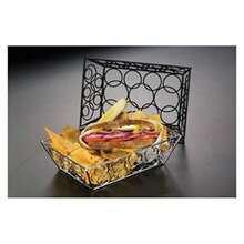 American Metalcraft EBB59B - Cesta rectangular de acero para pan con bucle en D, tamaño pequeño, 9 pulgadas de largo x 6 pulgadas de ancho x 2.5 pulgadas de alto, color negro(Pequeño) - Multicolor - Ver 2