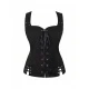 23135 Black Lace-up Vest