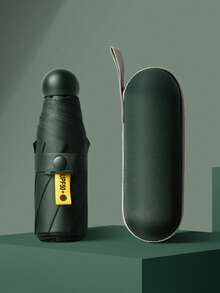 Black Windproof And Waterproof Folding Umbrella, Suitable For Business People's Travel, Sturdy Windproof Travel Umbrella, Aluminum Umbrella Pole, Black, Lightweight, Strong Ultraviolet, Foldable, Compact, Portable, Rainproof, Sunscreen.