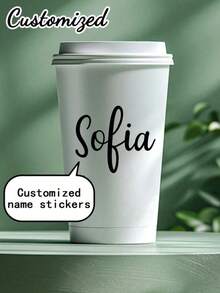 Customized Name Stickers, Suitable For Glass Cups, Gift Boxes Or Use; Personalized Vinyl Labels, Suitable For Bridesmaid Invitations, Office Valentine's Day Gifts, Father's Day Gifts; Can Also Be Used To Personalize Water Bottles, Mugs, Cups, Laptops, Etc.; Customized Label Decorations - Multicolor - View 5