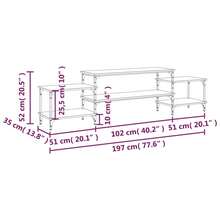 Mobile porta TV vidaXL, rovere affumicato, 197x35x52 cm, legno composito - Cammello - Visualizzare 9